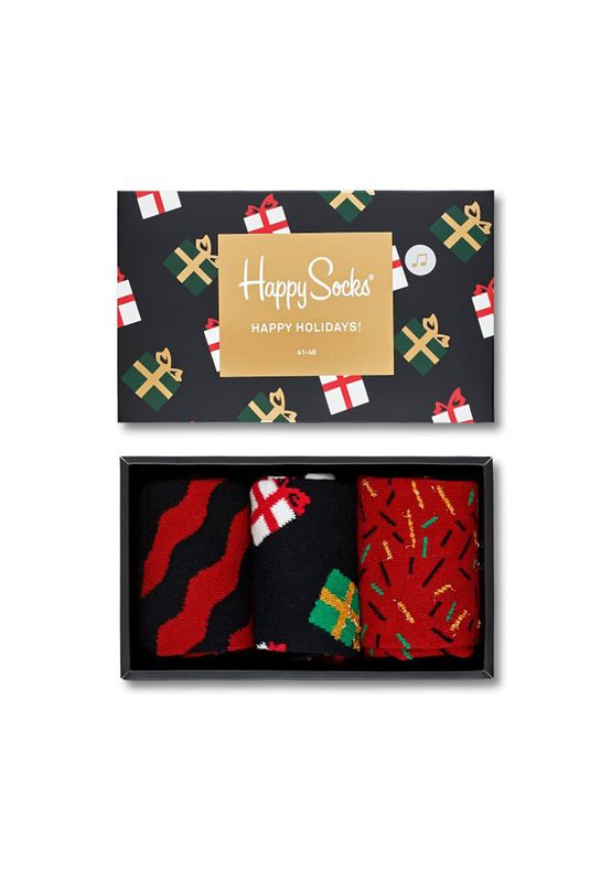 Happy Socks Geschenkbox HAPPY HOLIDAYS XMAS08-7001 Rot Schwarz Ansicht
