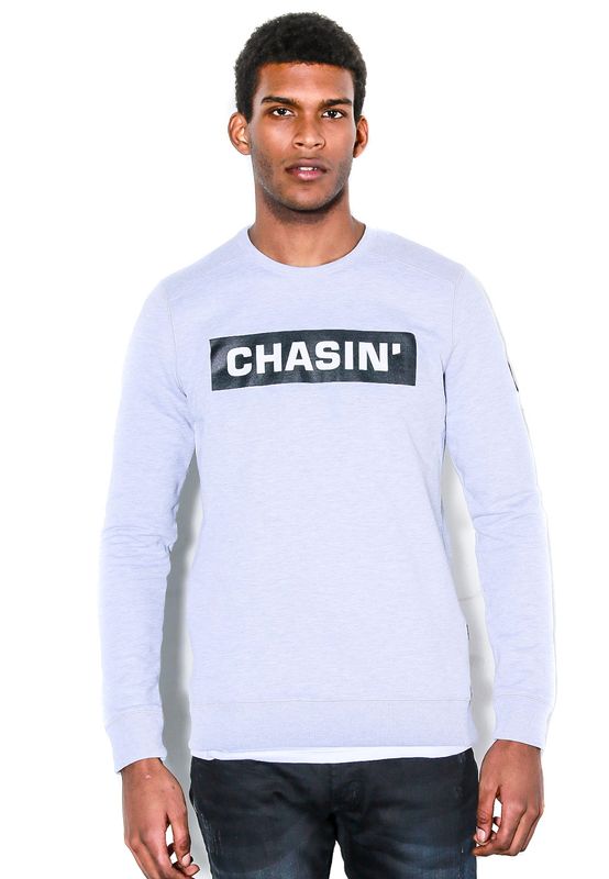 Chasin Herren Sweatshirt LOW BOX Grau Tin Grey Melange Ansicht