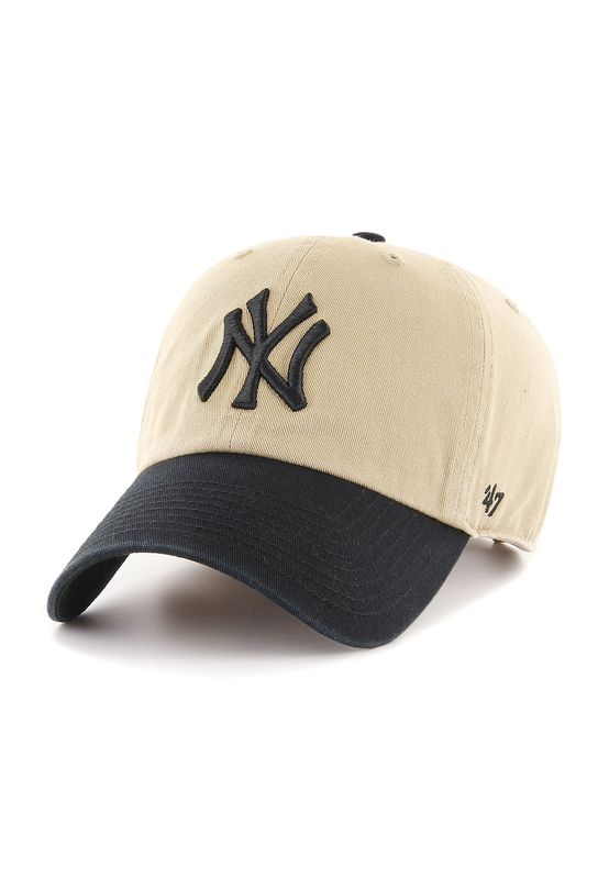 47 Brand Clean Up Cap NY YANKEES B-RGWTT17GWSNL-KHA Beige Schwarz Ansicht