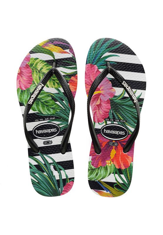 havaianas Zehentrenner SL TROPICAL FL FC  4139406 4343 Schwarz Black Imper Ansicht
