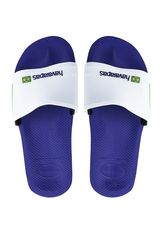 havaianas Badesandalen SLIDE BRASIL FC 4142616 3296 Blau Weiss Naval Blue White Ansicht