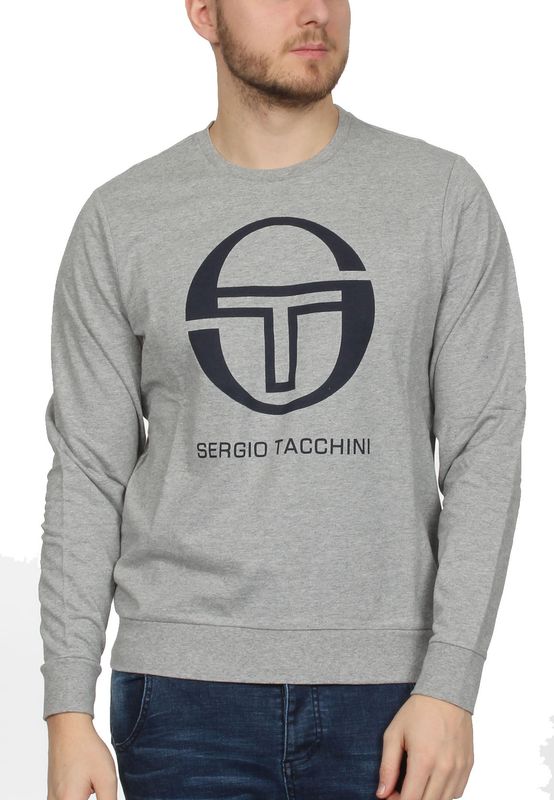 Sergio Tacchini Sweater Herren CIAO 038027 Grey Melange Navy Ansicht