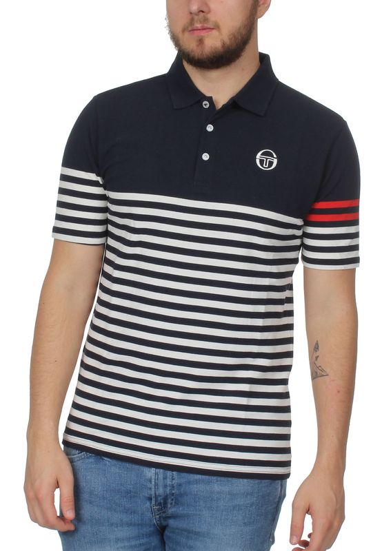 Sergio Tacchini Polo Herren COOPER POLO 38061 Navy Weiss gestreift Ansicht