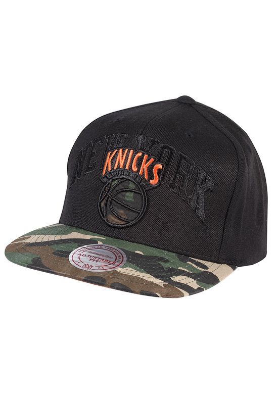 Mitchell & Ness Cap INTL403 NY KNICKS Schwarz Camo Ansicht