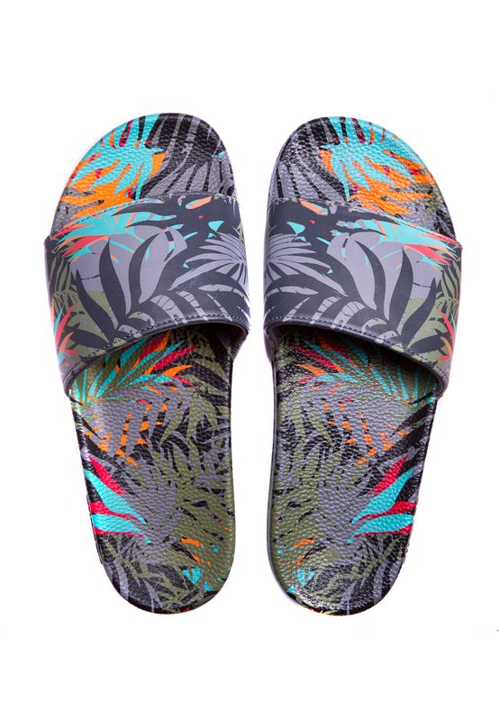 Slydes Herren Badelatschen CYBER Allover Print Dark Multi Ansicht