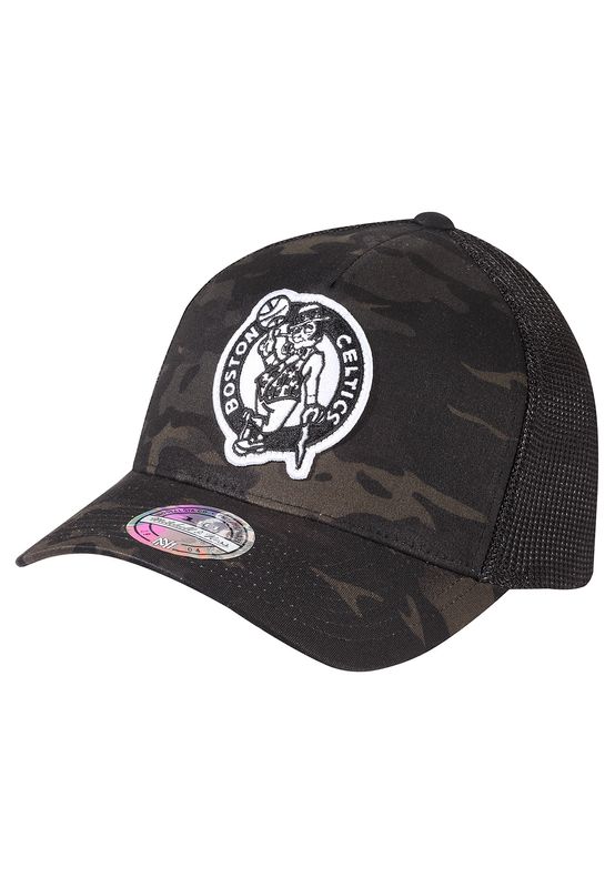 Mitchell & Ness Trucker Cap INTL293 BOSTON CELTICS Schwarz Camouflage Ansicht