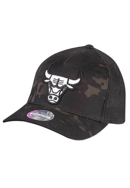 Mitchell & Ness Trucker Cap INTL293 CHICAGO BULLS Schwarz Camouflage Ansicht