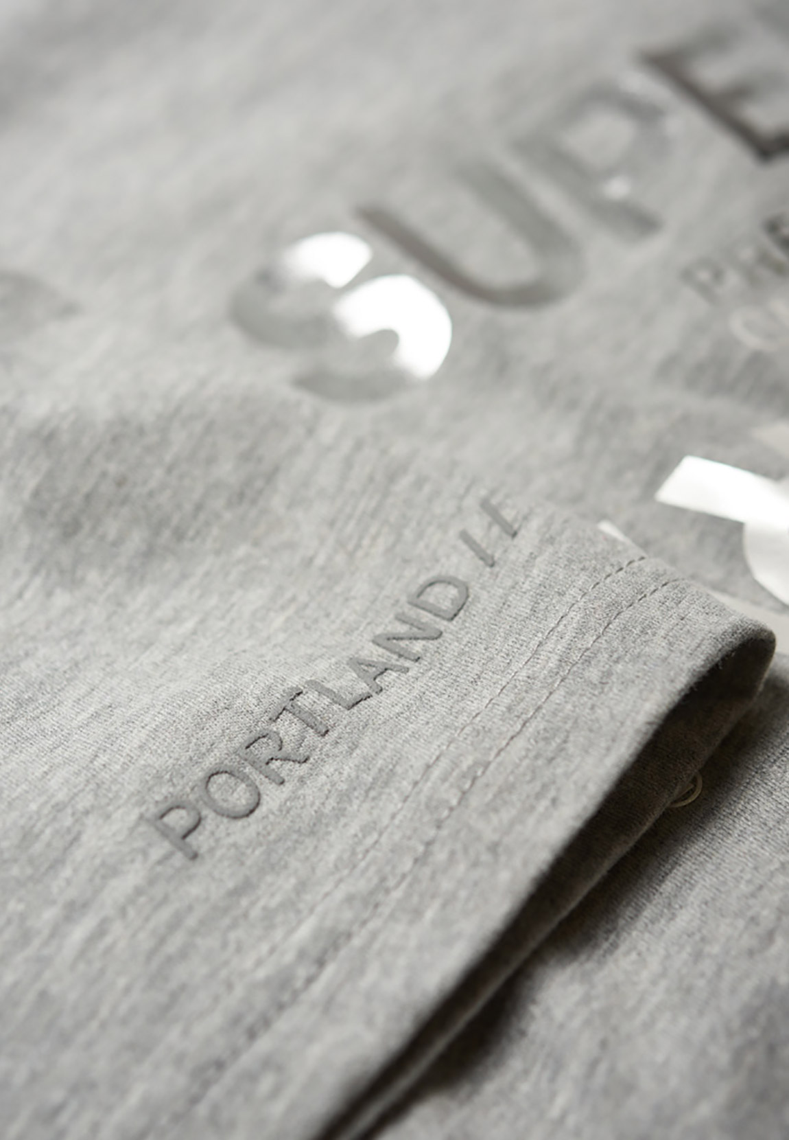 Superdry T-Shirt Damen PREMIUM BRAND REFLECTION PORTLAND Grey Marl