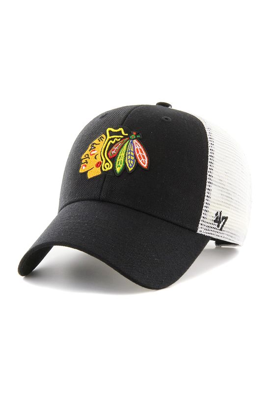 47 Brand Malvern Trucker MVP Cap CHICAGO BLACKHAWKS H-MLVRN04WBV-BK Schwarz Ansicht
