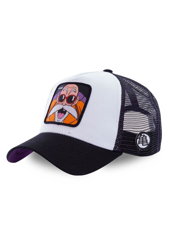 Capslab Trucker Cap KAME Weiß Schwarz Ansicht