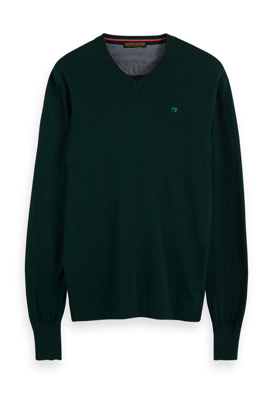 Scotch & Soda Herren Pullover CLASSIC V-NECK 152352 Atlas Green 3193 Grün Ansicht
