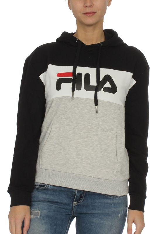 Fila Kapuzenpullover Damen LORI HOODY 687042 I85 Light Grey Melange Black Bright White Ansicht