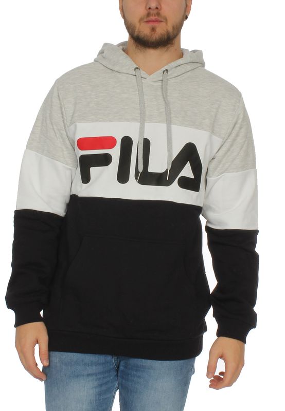 Fila Hoody Herren NIGHT BLOCKED HOODY 687001 A220 Light Grey Black Bright White Ansicht