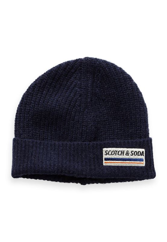 Scotch & Soda Mütze Men Beanie 152879 Dunkelblau Night 0002 Ansicht