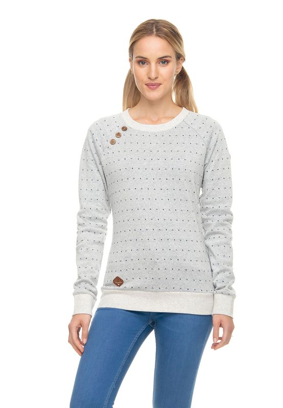Ragwear Sweater Damen DARIA DOTS 1921-30002 Grau White 7000 Ansicht