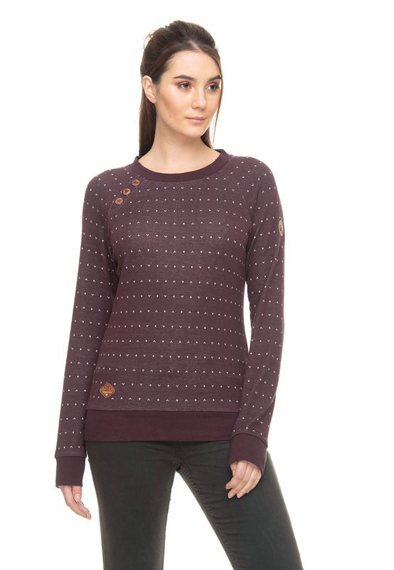 Ragwear Sweater Damen DARIA DOTS 1921-30002 Dunkelrot Wine Red 4055 Ansicht