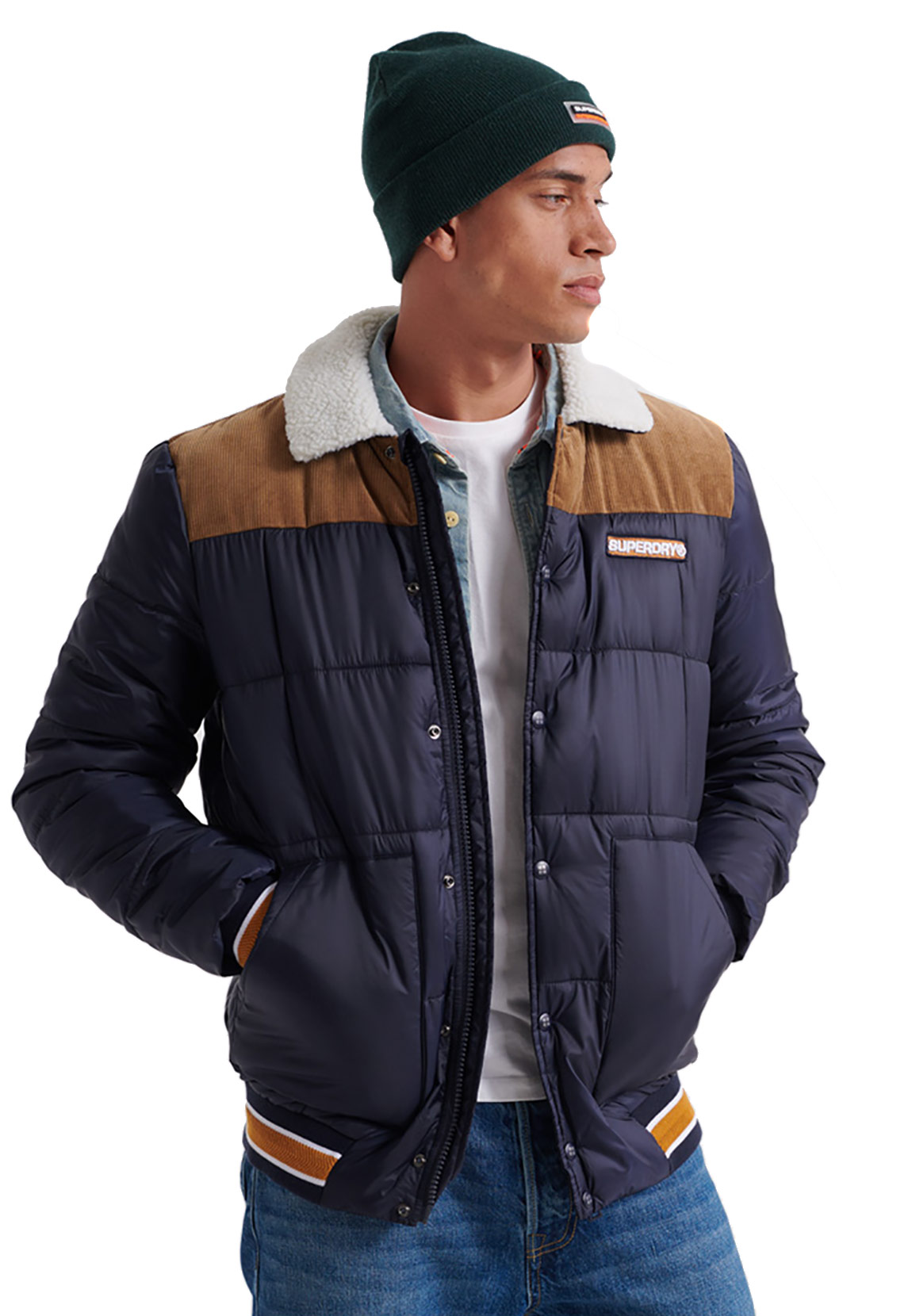 Superdry Jacke Herren DOWNHILL RACER BOX QUILT True Navy Superdry Jacke Herren DOWNHILL RACER BOX QUILT True Navy