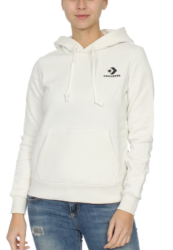 Converse Sweater Damen STAR CHEVRON PO HOODIE 10008819 Weiß 103 Ansicht