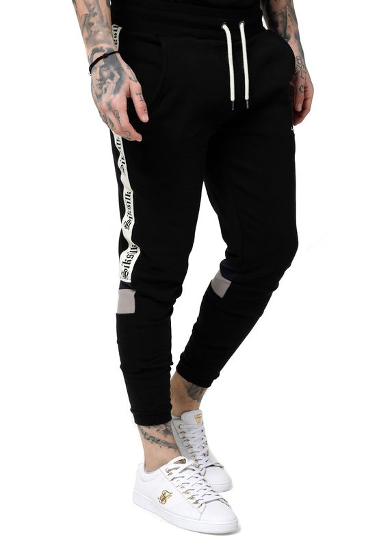 SikSilk Jogger Herren RETRO PANEL TAPE JOGGER SS-14839 Black Grey Navy Ansicht