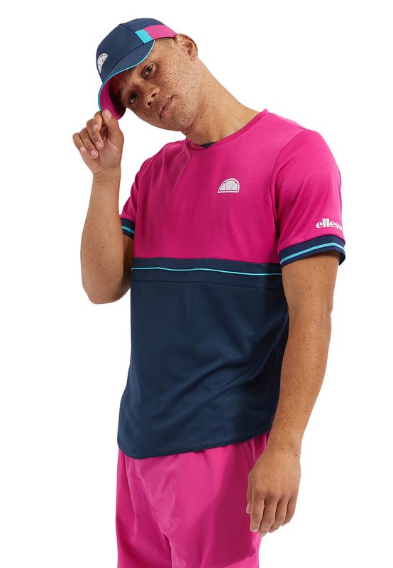 Ellesse T-Shirt Herren SPIKE TEE Dunkelblau Pink Navy Pink Ansicht