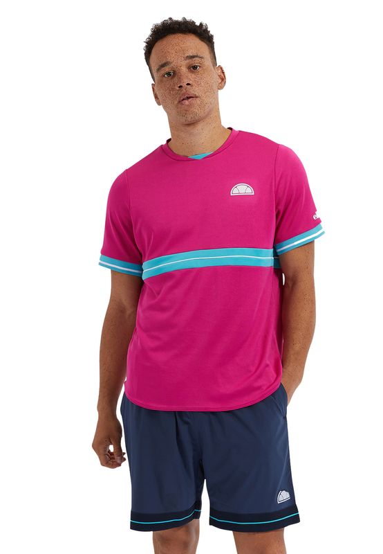 Ellesse T-Shirt Herren SPIKE TEE Dunkelblau Pink Ansicht