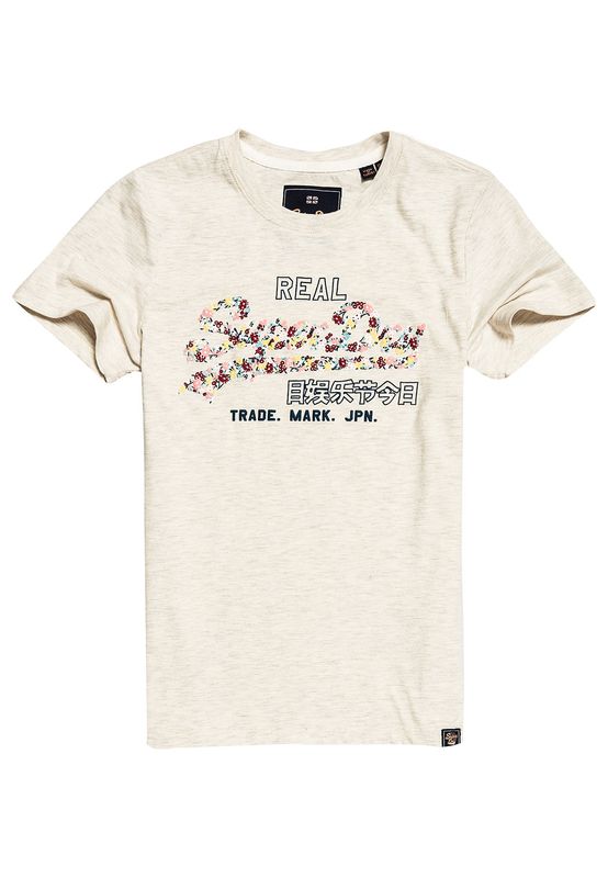 Superdry T-Shirt Damen V LOGO FLORAL INFILL ENTRY TEE  Oatmeal Marl Ansicht