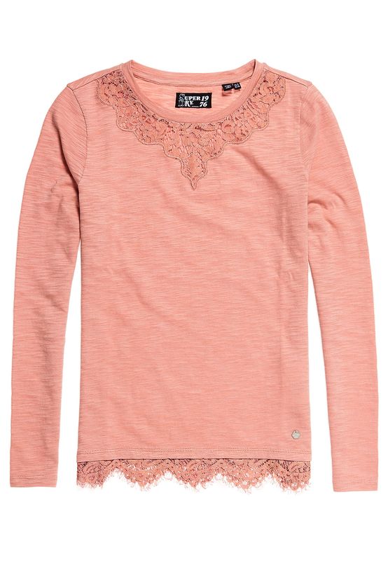 Superdry T-Shirt Damen ELLIS LACE TOP Vintage Blush Ansicht