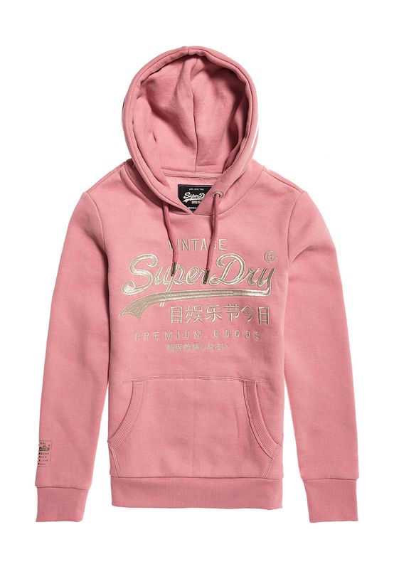 Superdry Sweater Damen PREMIUM GOODS LUXE EMB ENTRY HOOD Pink Nectar Ansicht