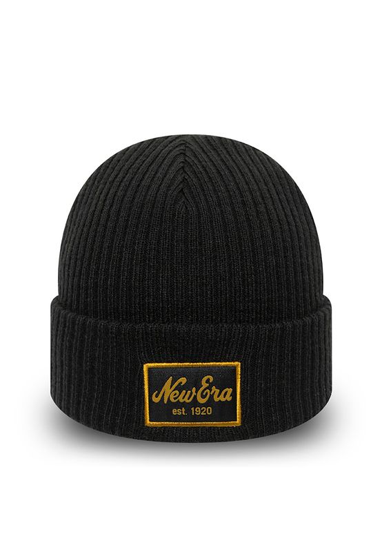New Era Flip Down K Mütze NE LOGO Schwarz Gold Ansicht