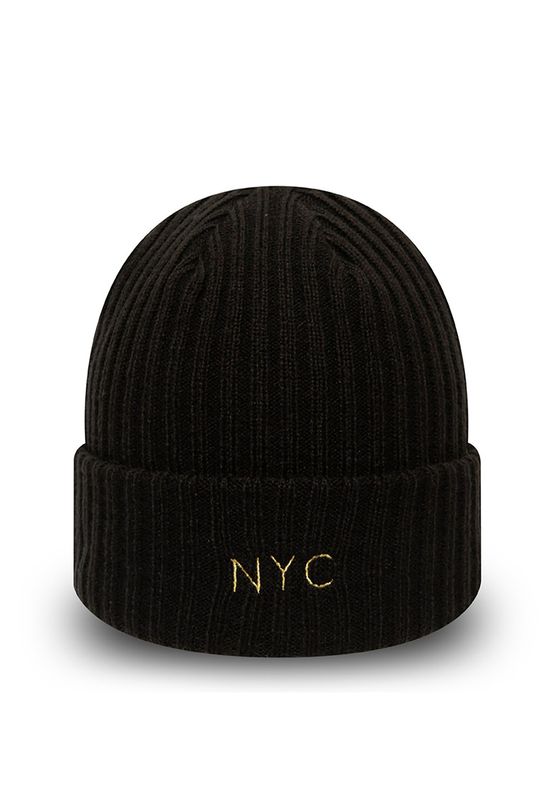 New Era NYC Knit Damen Mütze NYC Schwarz Gold Ansicht