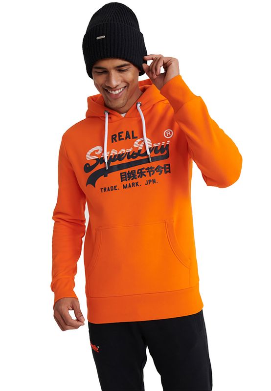 Superdry Sweater Herren VL STRIPE HOOD Denver Orange Ansicht
