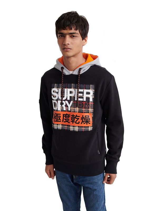 Superdry Sweater Herren CRAFTED CHECK CONTRAST Black Ansicht