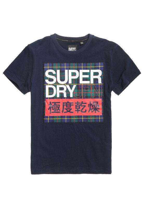 Superdry T-Shirt Herren CRAFTED CHECK TEE Darkest Navy Ansicht