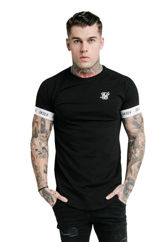 SikSilk T-Shirt Herren S/S RAGLAN TECH TEE SS-17017 Black Ansicht
