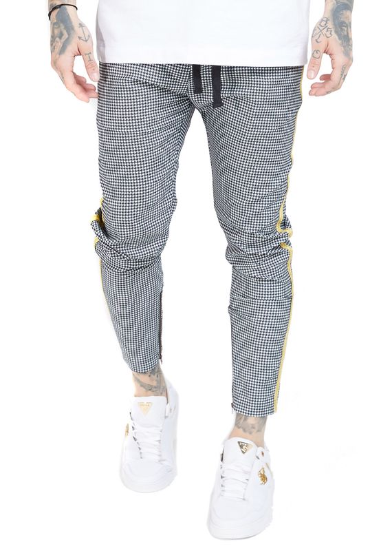 SikSilk Jogginghose Herren FITTED SMART TAPE JOGGE PANT SS-16171 Grey / Yellow Ansicht