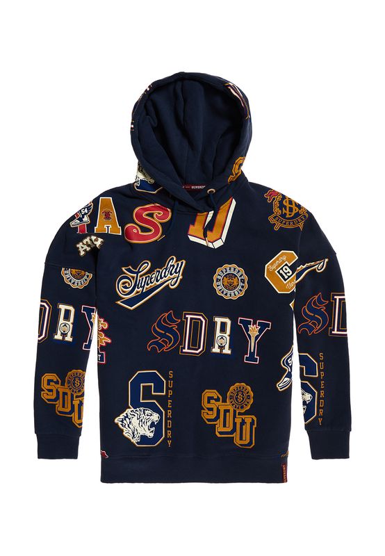 Superdry Hoddy Damen VARSITY LOGO HOOD French Navy Ansicht