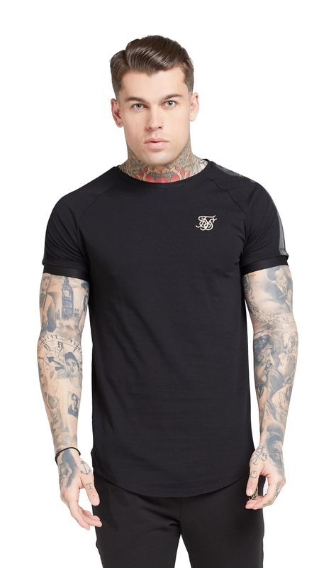 SikSilk T-Shirt Herren S/S RAGLAN TECH TEE SS-15855 Schwarz Ansicht