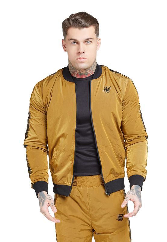 SikSilk Jacke Herren CRUSHED NYLON TAPE BOMBER SS-15533 Gold Ansicht
