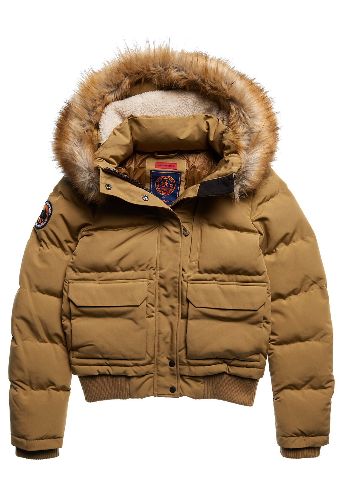 Superdry Damen Jacke EVEREST BOMBER Camel Braun | Fashioncode.de Onlineshop
