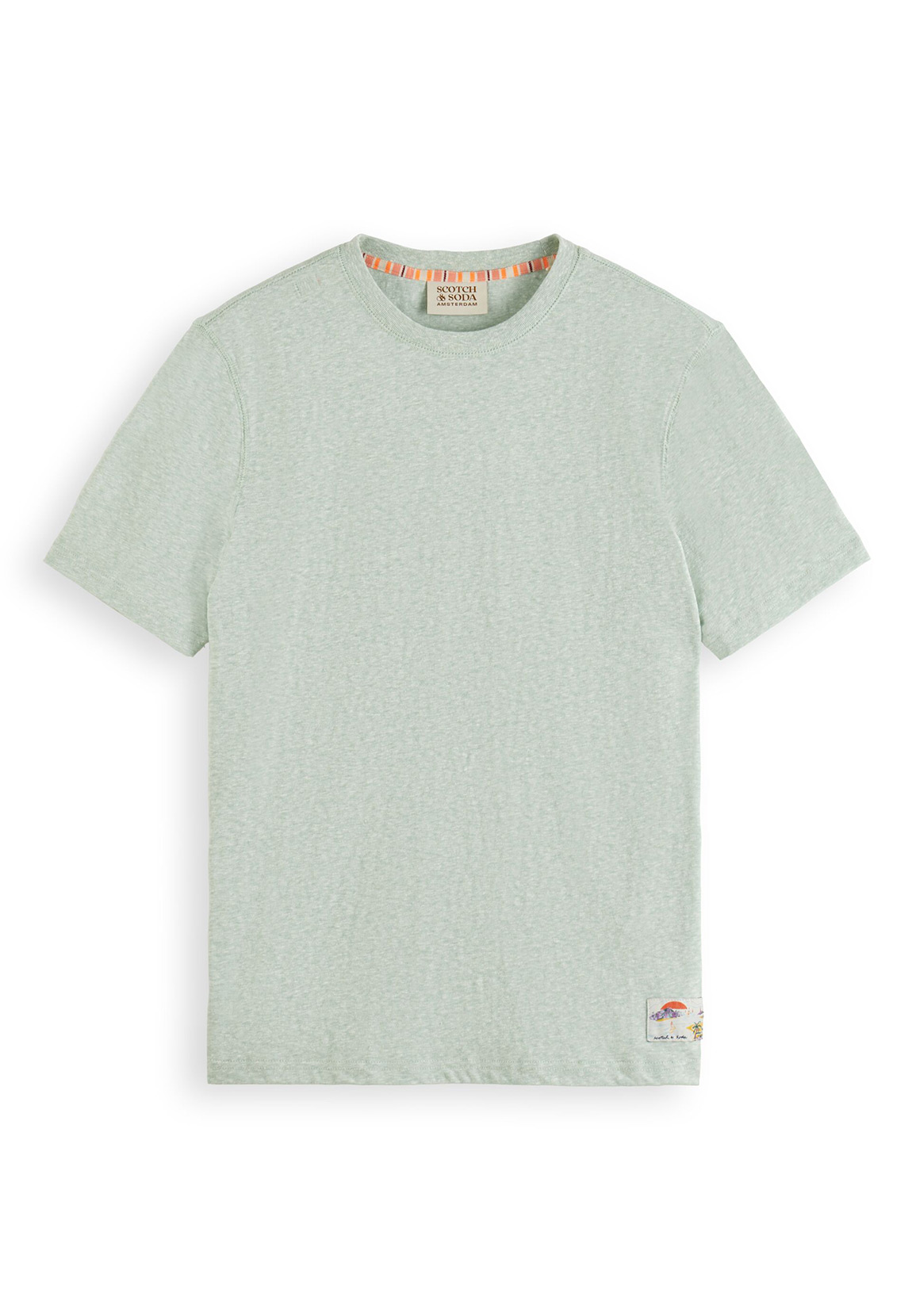 Scotch & Soda Herren T-Shirt MELANGE LABEL 175630 0514 Mint 