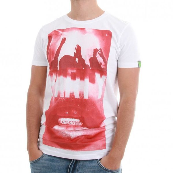 Gio Goi T-Shirt Men - PARTY - White-Red Ansicht