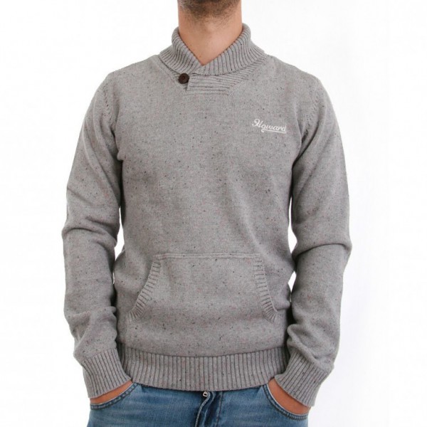 Japan Rags Pullover Men - TEXAS - Flecked Grey Ansicht