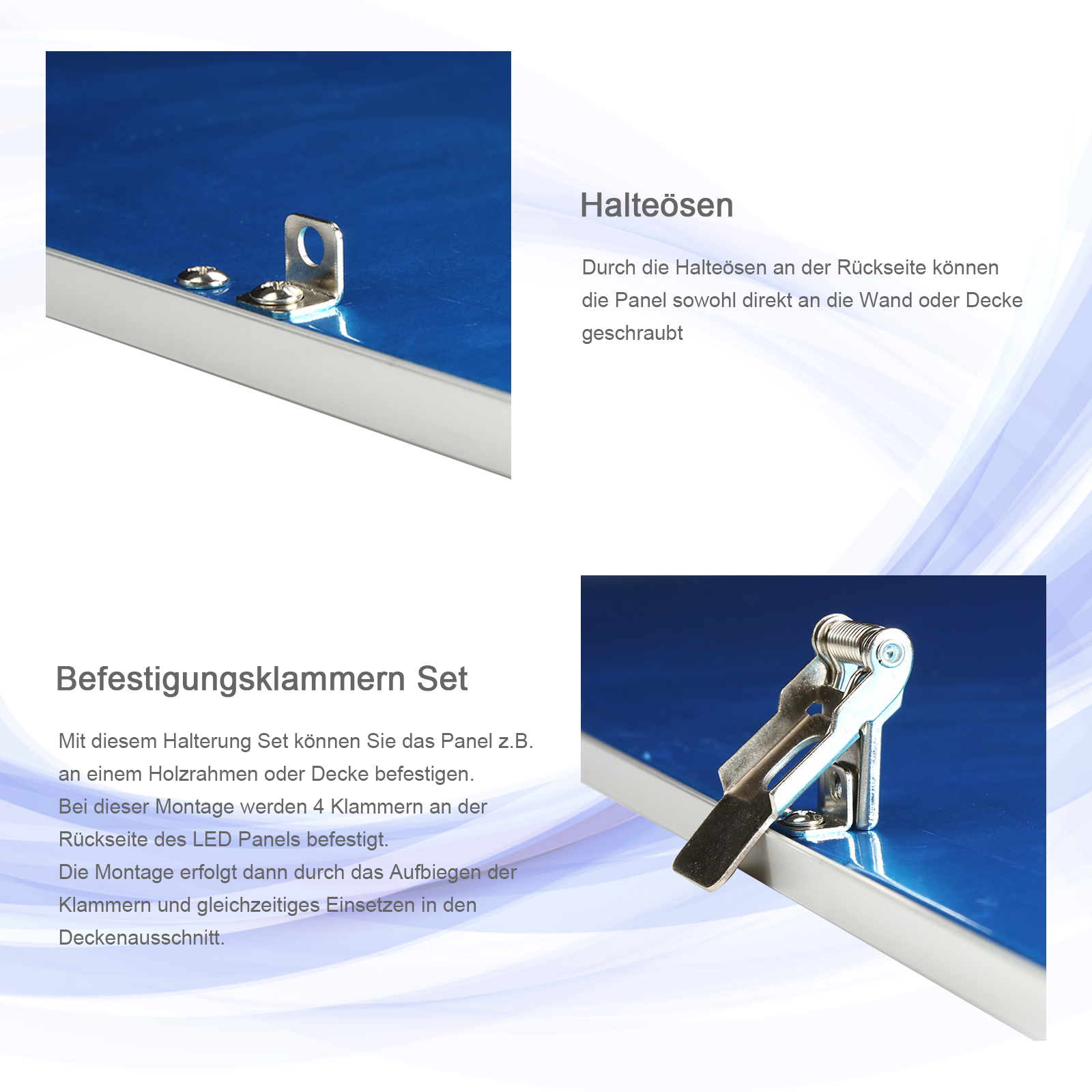 Halterung Set OUBO Federclips Montagematerial LED Panel Halterung f/ür Decke Einbau Befestigungsmaterial