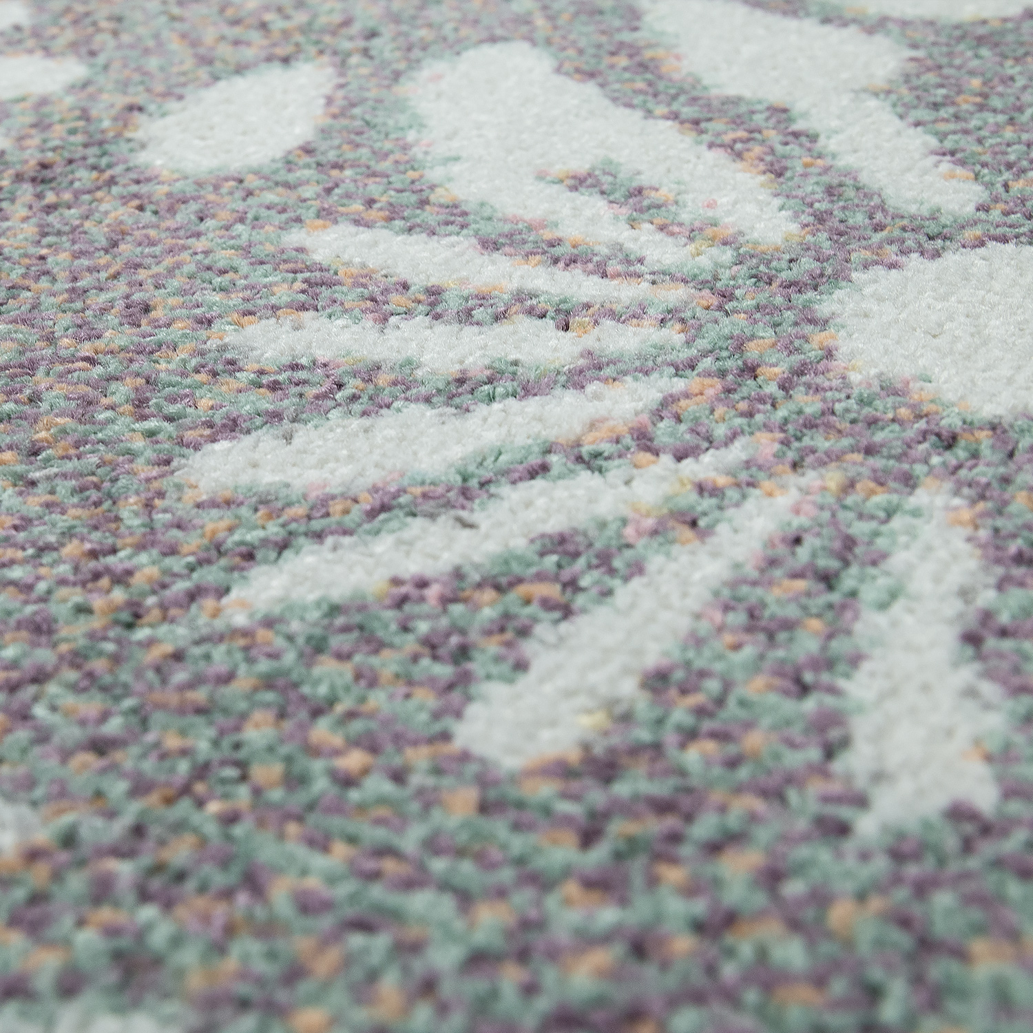 Kurzflor Wohnzimmer Teppich Modern Abstraktes Florales Design Retro