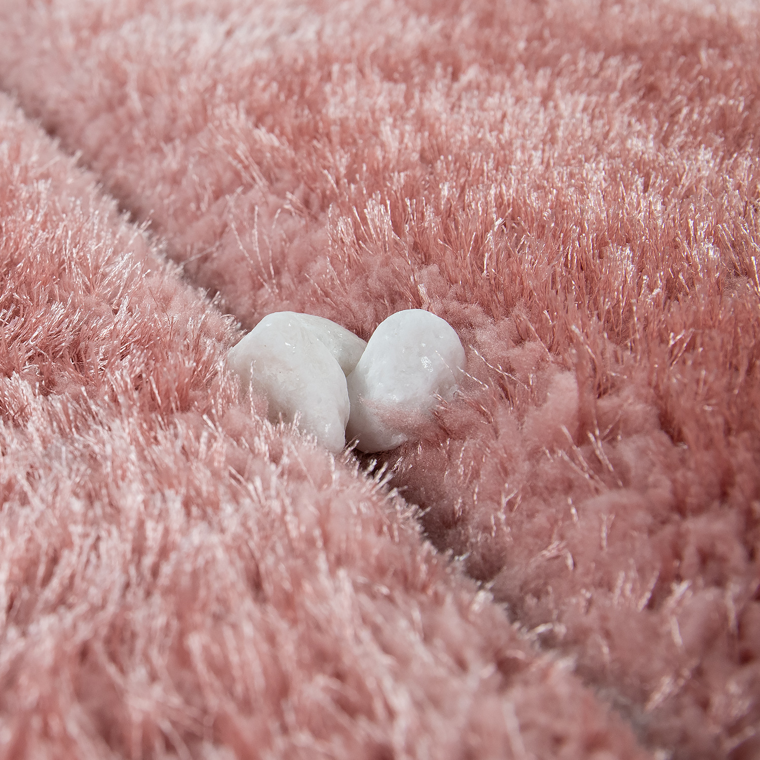 Wohnzimmer Teppich Rosa Pink Weich Shaggy Flauschig Abstrakt 3-D Muster