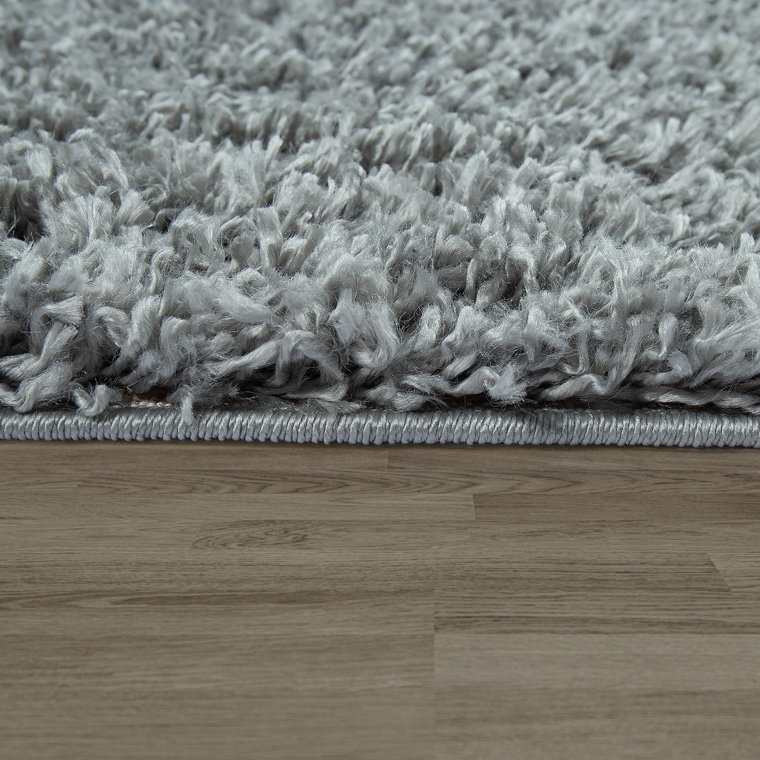 Alfombra Pelo Largo Gris Salón Suave Motivo Rombos Mullida Shaggy Con