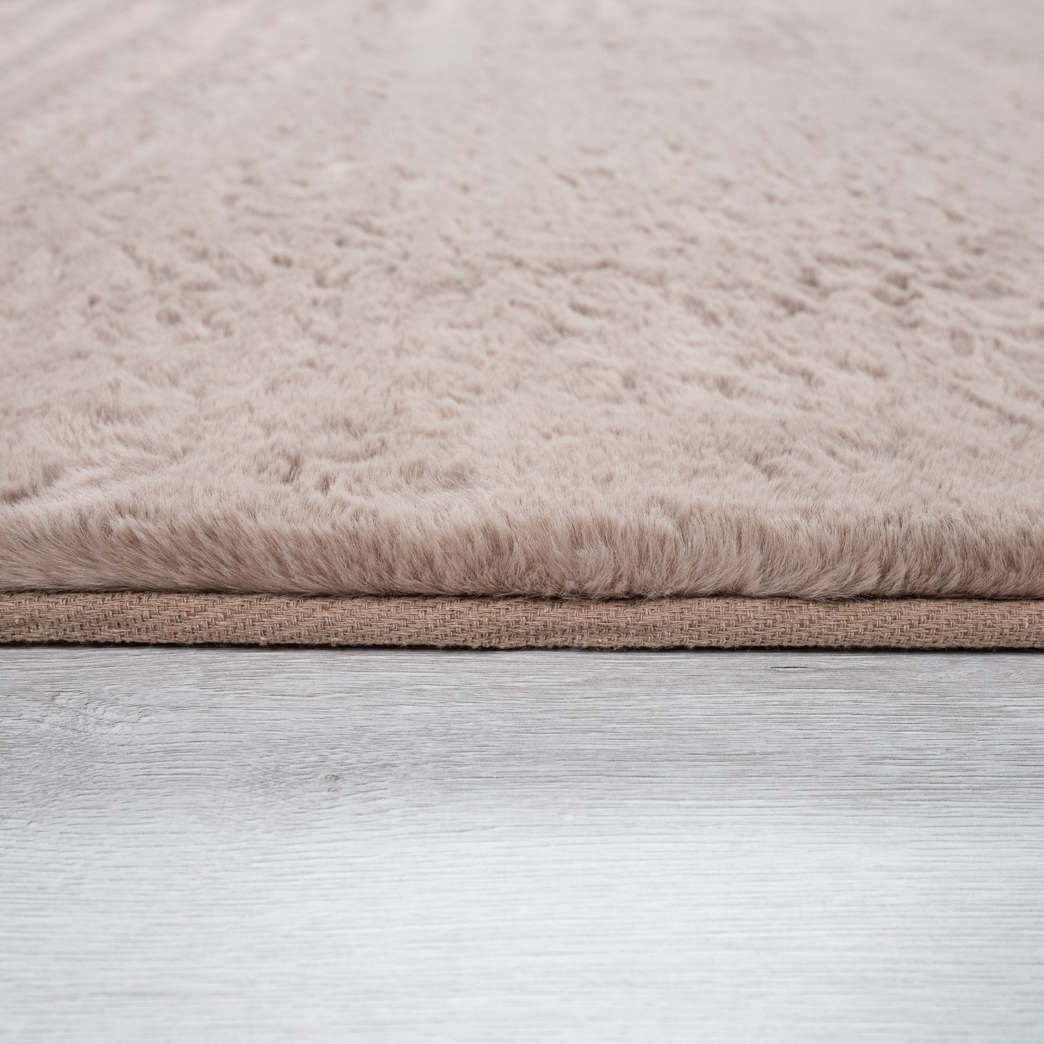 Shaggy-Teppich Hochflor Einfarbig Beige | TeppichCenter24