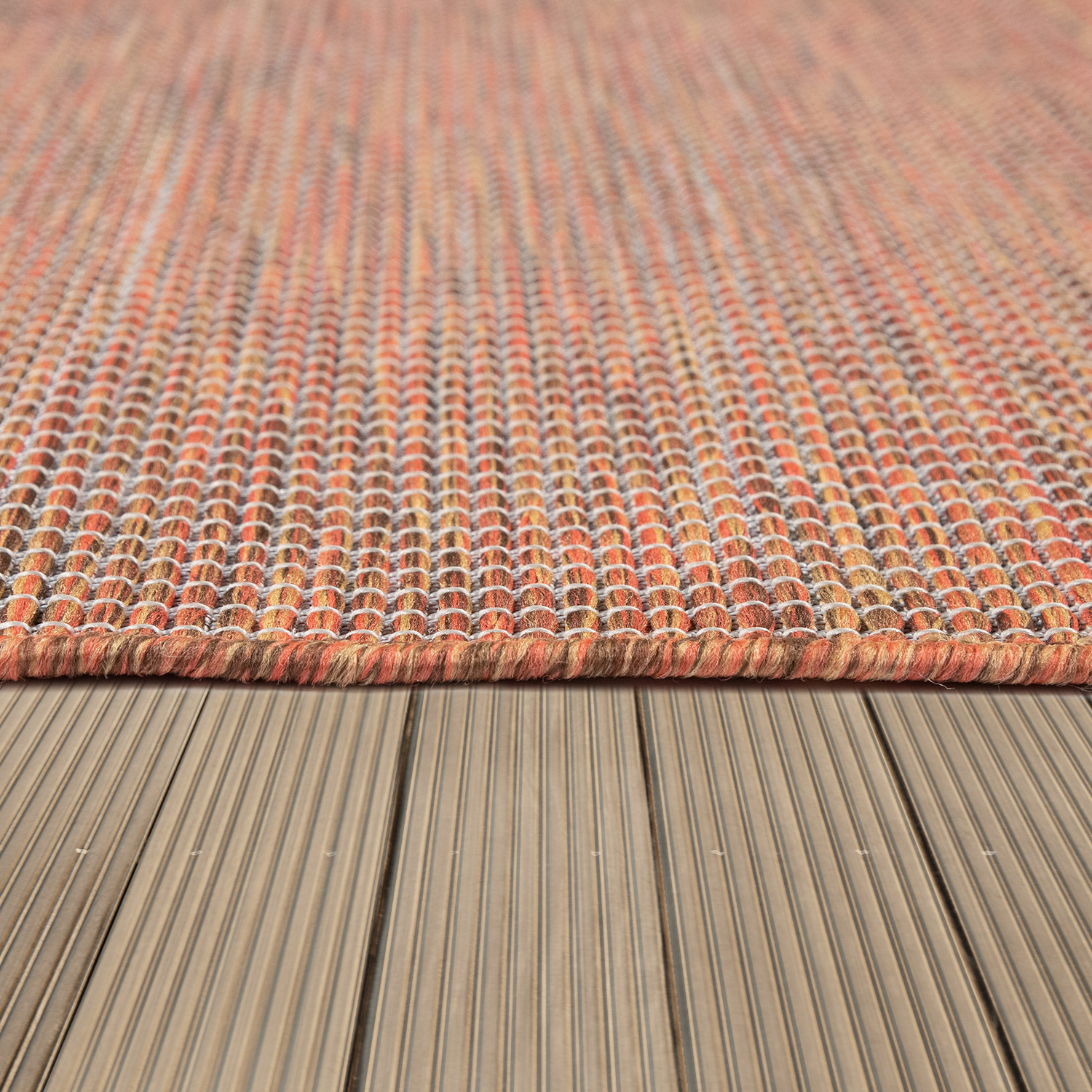 In- & Outdoor-Teppich Für Wohnzimmer, Balkon, Terrasse, Flachgewebe In