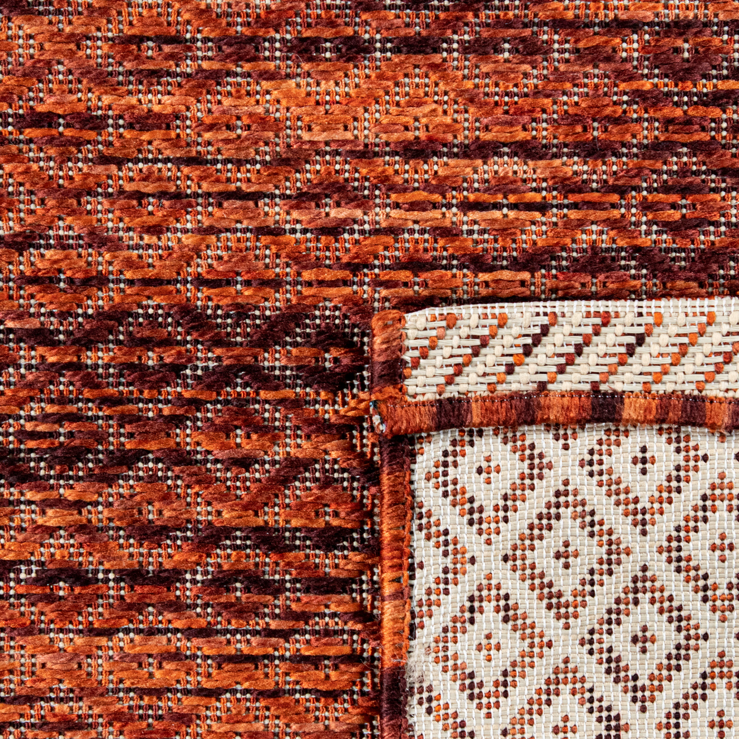 Outdoor Teppich Balkon Terrasse Küchenteppich Rauten Muster 3D Optik