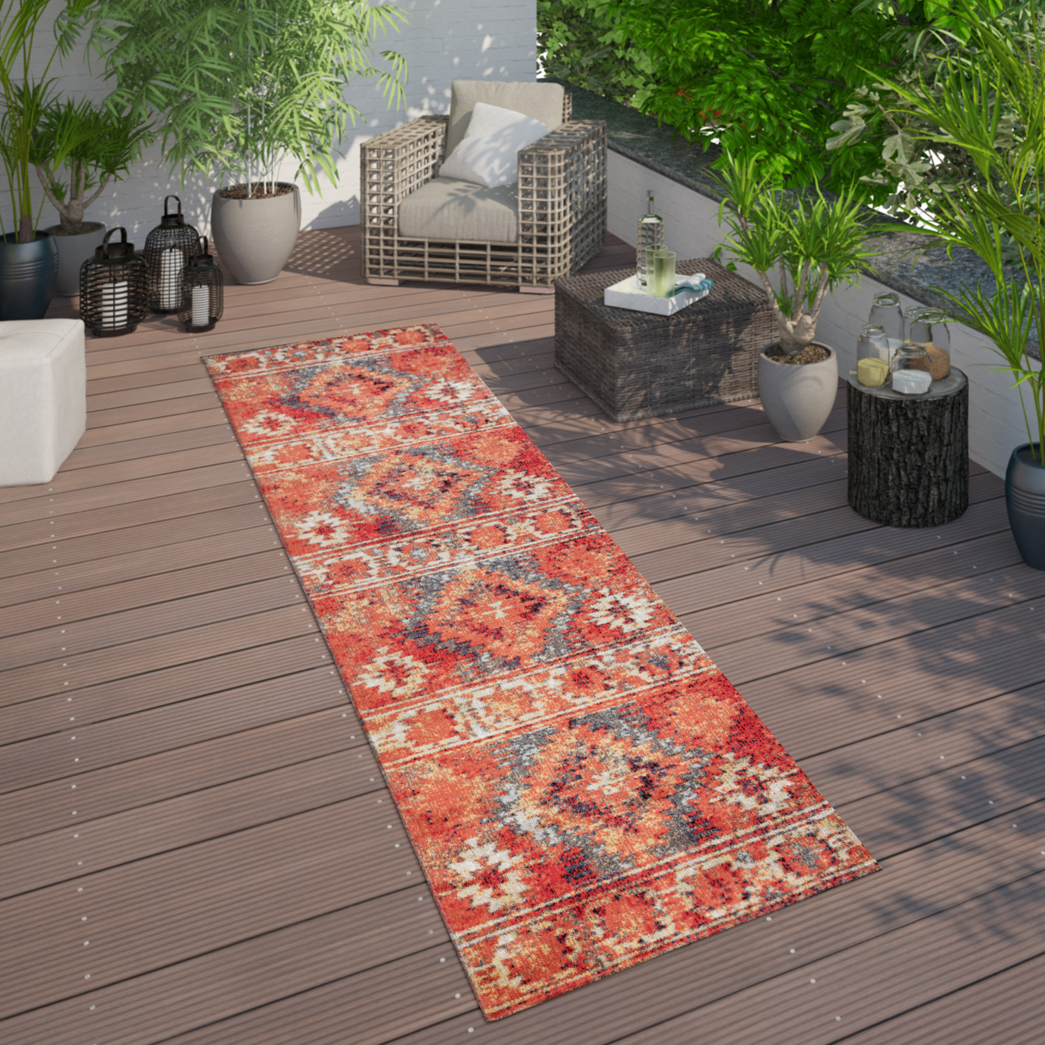 per giardino motivo a rombi balcone Tappeto per interni ed esterni resistente alle intemperie 90 x 150 cm terrazza colore: Nero ca Brandsseller per giardino motivo a rombi balcone Tappeto per interni ed esterni resistente alle intemperie 90 x 150 cm terrazza colore: Nero ca Brandsseller
